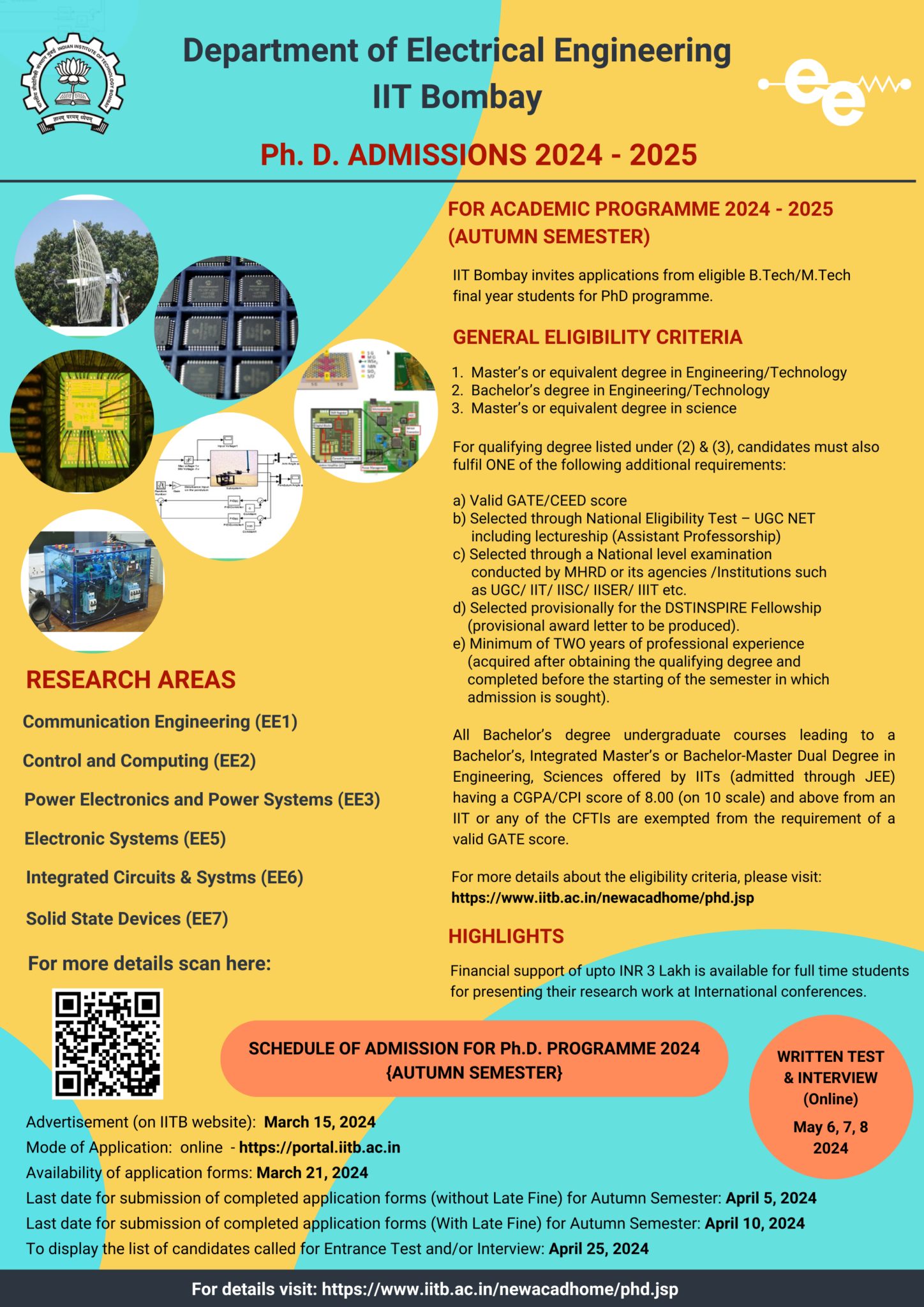 PHD ADMISSION SCHEDULE 202425(Autumn) IIT Bombay