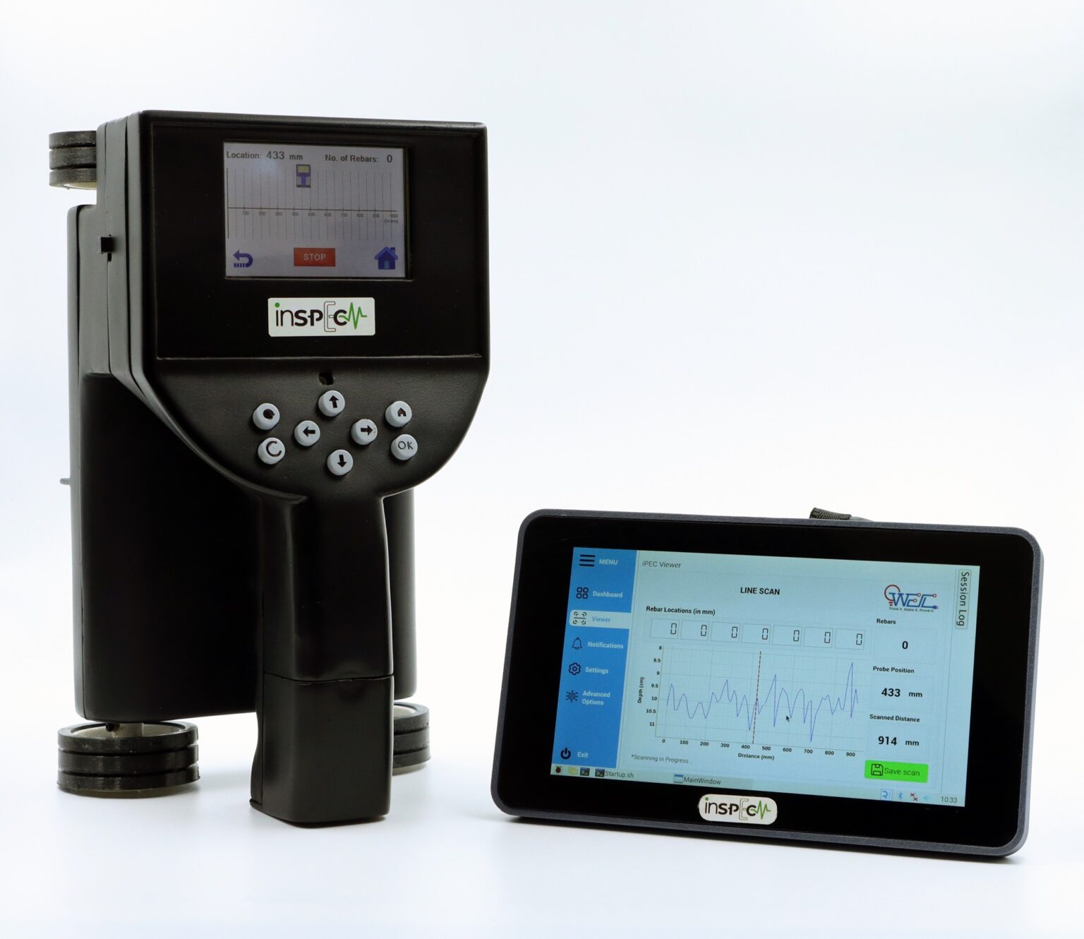 The inSPEC CS100 is a handheld device designed for on-demand inspection and measurement of rebar diameter and cover thickness in reinforced concrete structures. It is particularly useful for structural analysis applications, including repairs, renovations, inspections, and quality control of RCC structures. The device will be commercialized by Nirixense Technologies Private Limited, a startup incubated at SINE, IIT Bombay.
